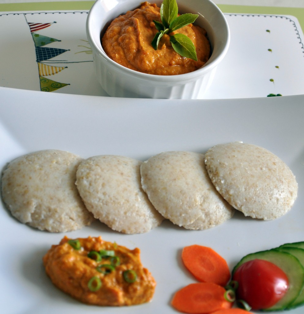 Carrot Chutney served with idly